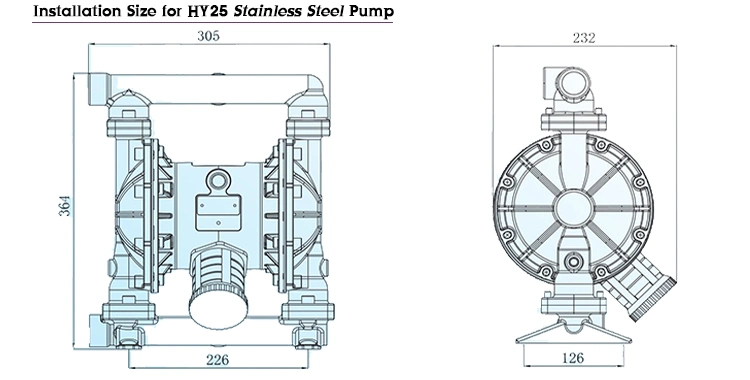Stainless Steel Pneumatic Duoble Diaphragm Pump / Fuel Pump Diaphragm
