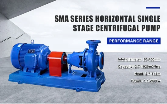 Motopompa centrifuga industriale ad albero nudo con aspirazione orizzontale serie SMA per sistemi di approvvigionamento idrico